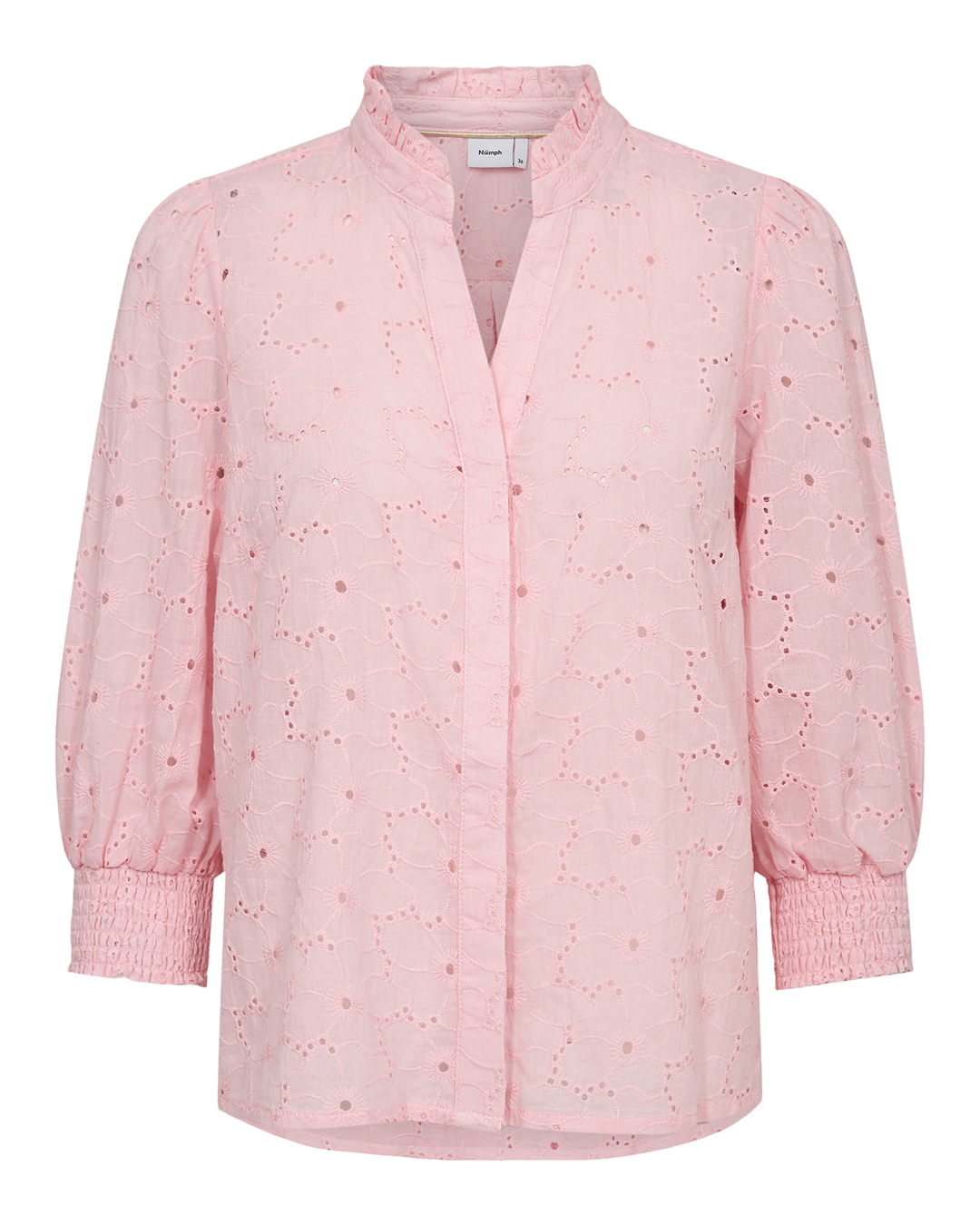 Blus Lela blommig genombruten i rosa - 5