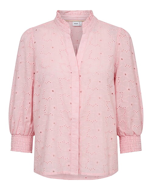 Blus Lela blommig genombruten i rosa - 5