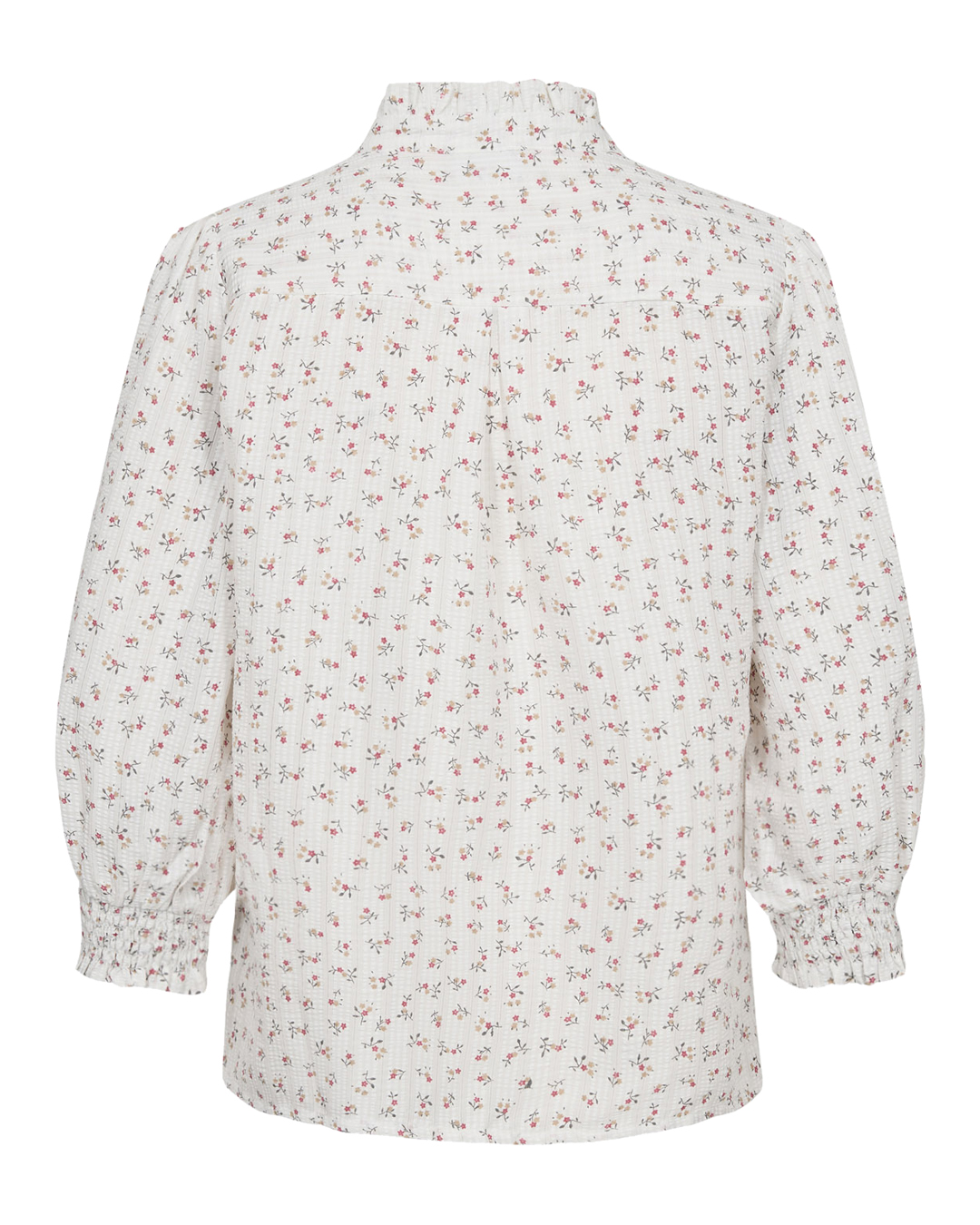Blus Fenja v-ringad småblommig rosa/röd/vit - 3