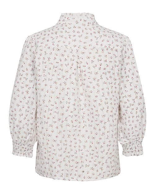 Blus Fenja v-ringad småblommig rosa/röd/vit - 3