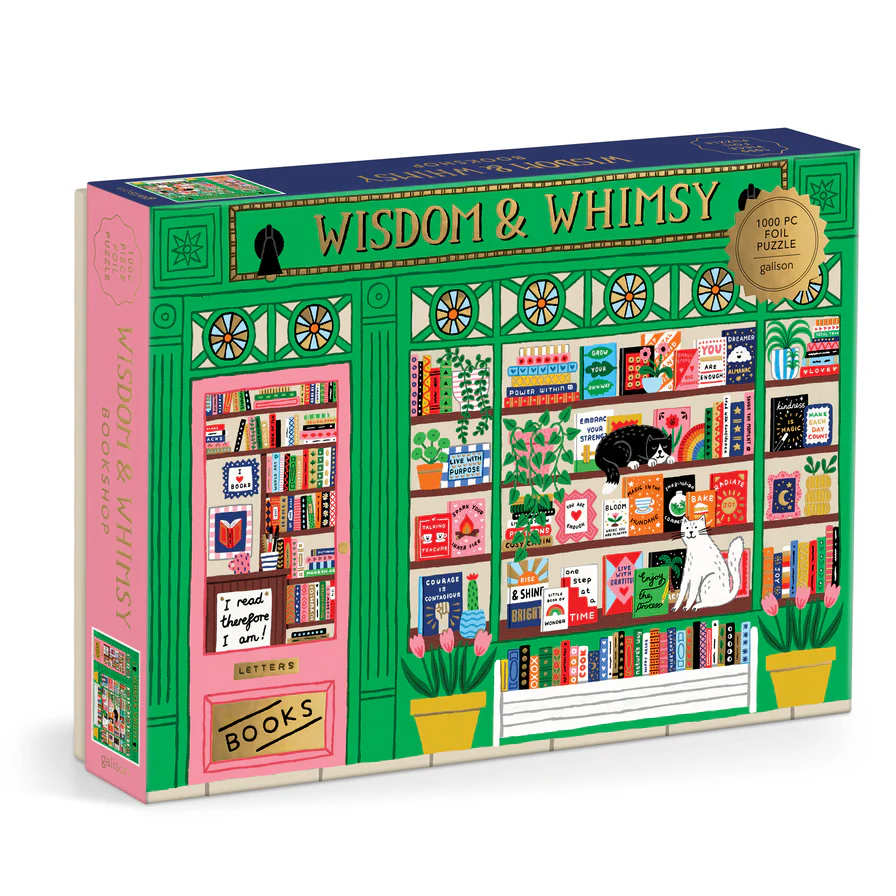 Wisdom & Whimsy Bookshop 1000 Piece Foil Puzzle 
