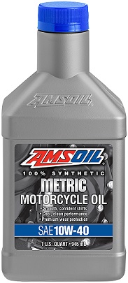 AMSOIL 10W-40 100% Synthetic Metric Motorcycle Oil High-Performance  MCFQT