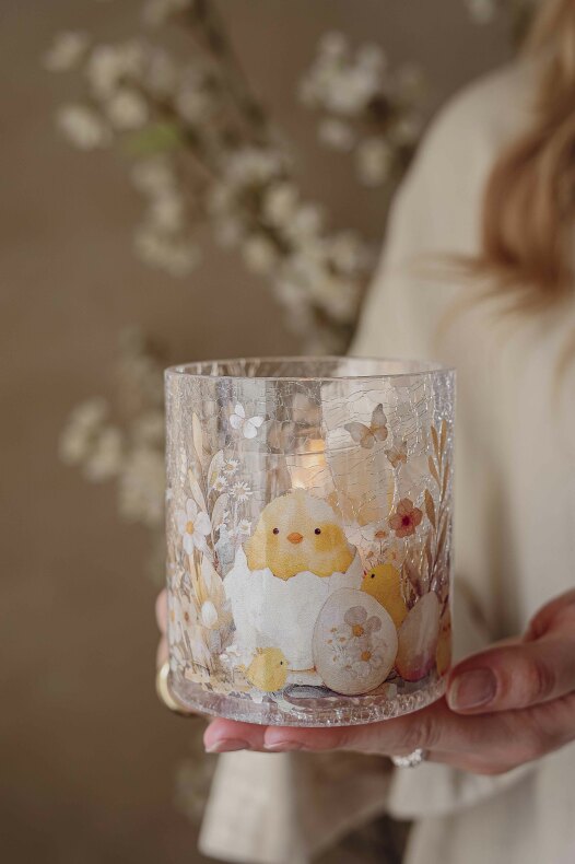 Maja's Lantern - Easter Sweeties Candle Lantern 9x10 cm - Crackled - Majas Cottage