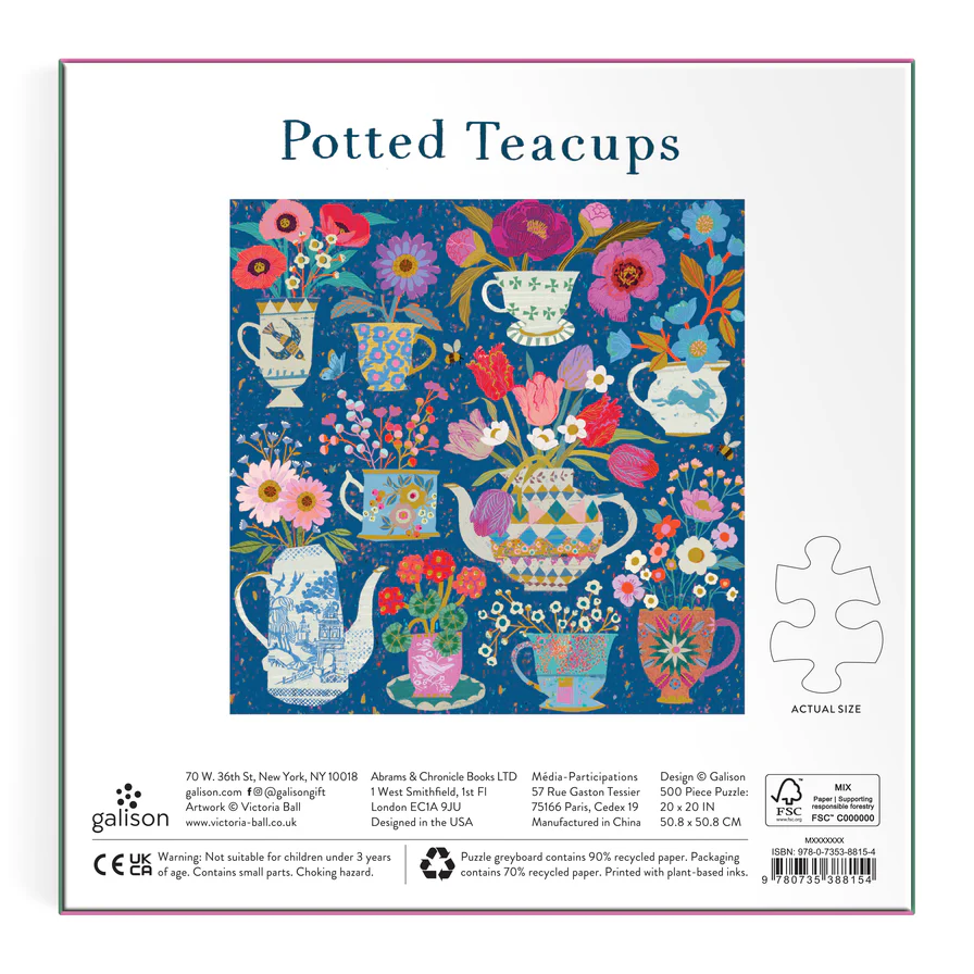 Victoria Ball Potted Teacups 500 Piece Foil Puzzle - 6