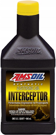 AMSOIL INTERCEPTOR 2 Stroke 100% Synthetic Snowmobile Oil 1 qt  0,946 Liter  AITQT-EA