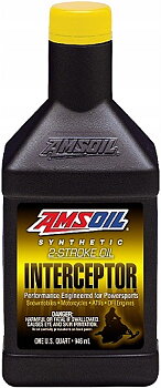 AMSOIL INTERCEPTOR 2 Stroke 100% Synthetic Snowmobile Oil 1 qt  0,946 Liter  AITQT-EA