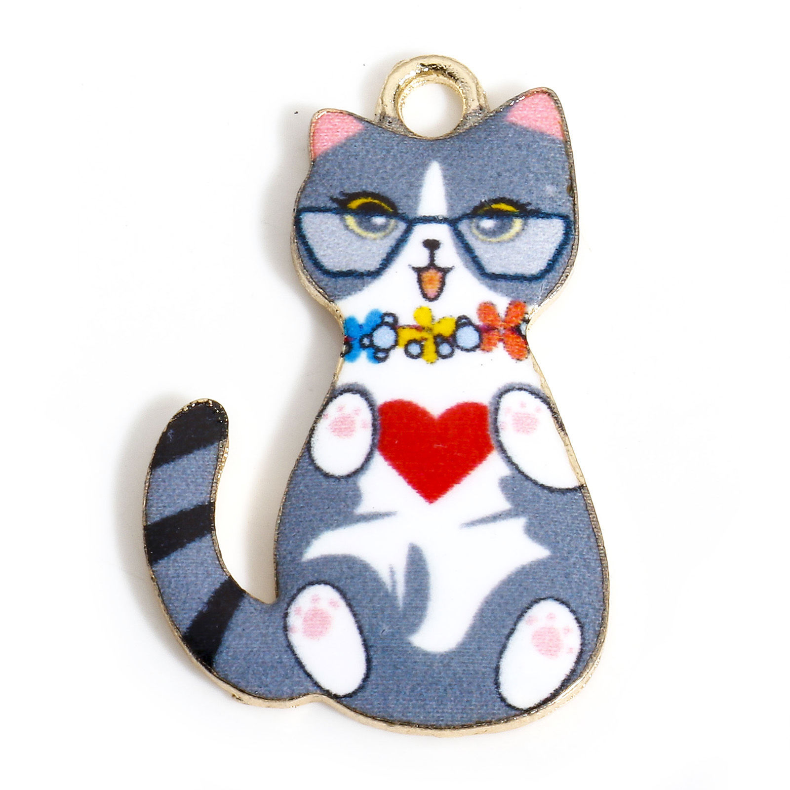 Charm   Enameld Cat  w jewlery