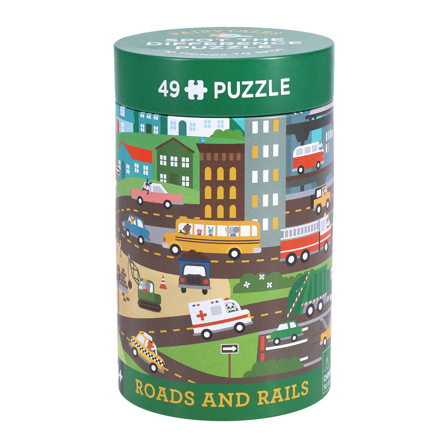 Spot the Difference Puzzle: Roads and Rails 