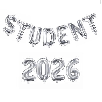 Ballonggirlang - "STUDENT 2026" - Silver