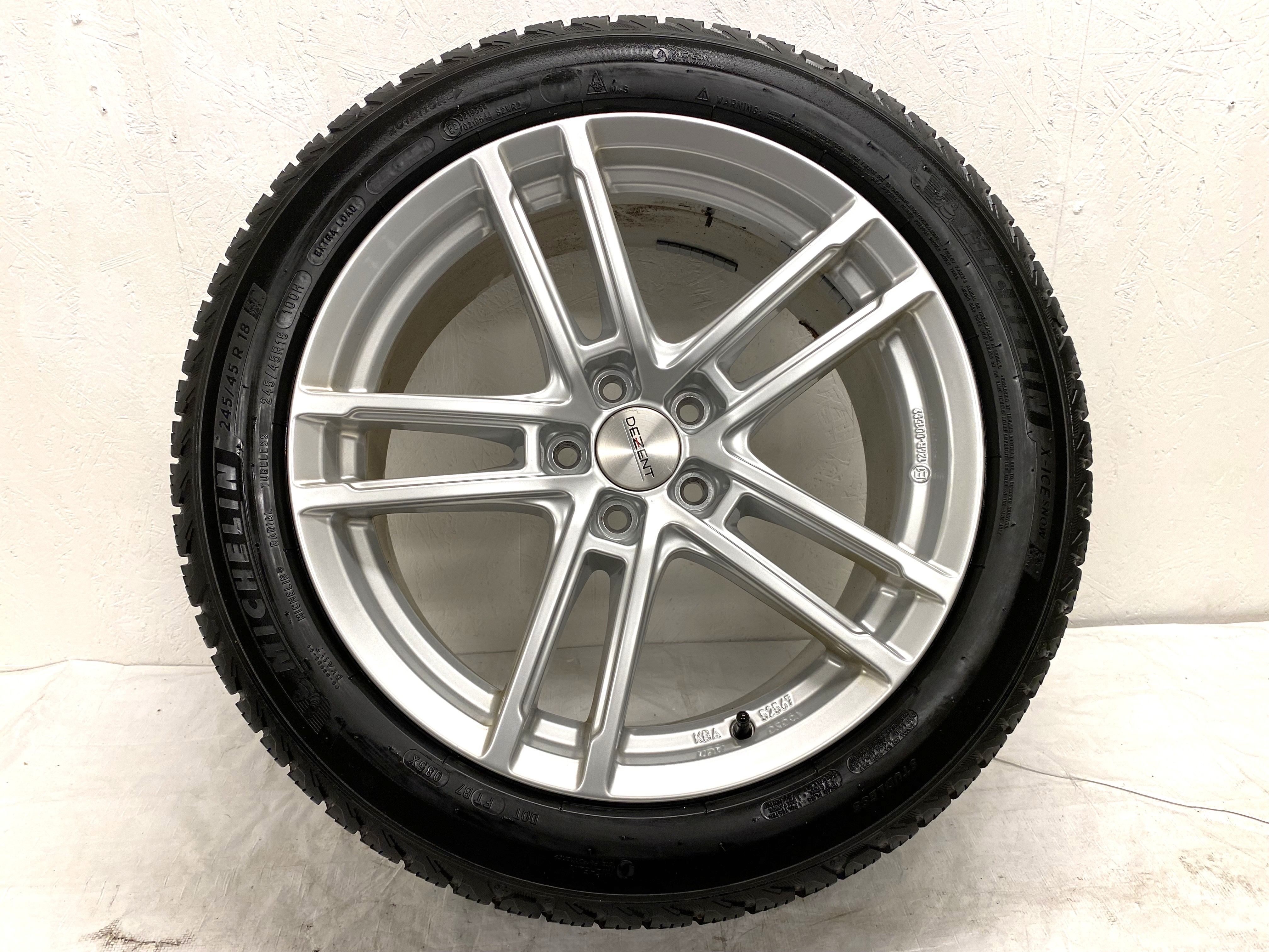 Kompletta Vinterhjul Friktion 4st | 18" DEZENT 5x108 8x18 ET42 63.4 | 245/45 R18 100H XL Michelin X-Ice Snow | V42-2020 | 5.5|5.5|5.5|5.5 mm - 5