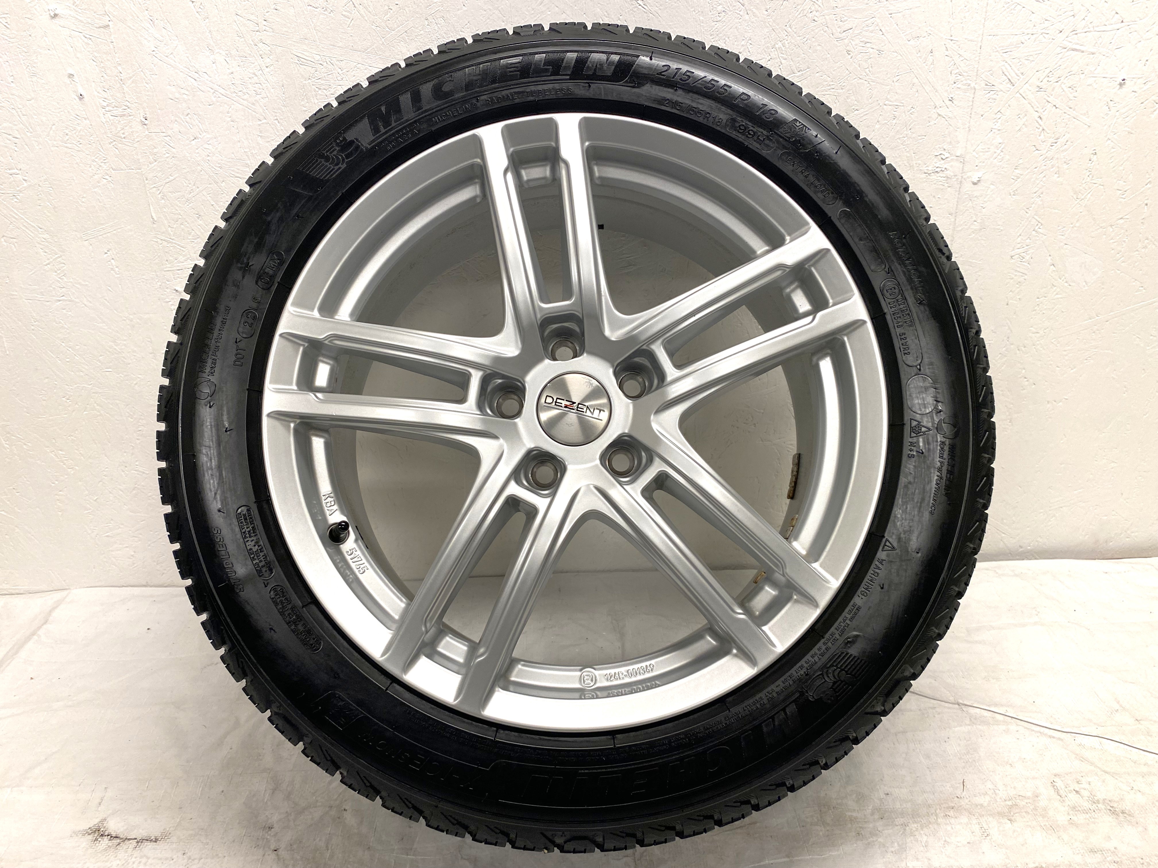 Kompletta Vinterhjul Friktion 4st | 18" DEZENT 5x112 7.5x18 ET50 57.1 | 215/55 R18 99H XL Michelin X-Ice Snow | V35-2020 | 7|7|6.5|6.5 mm - 5