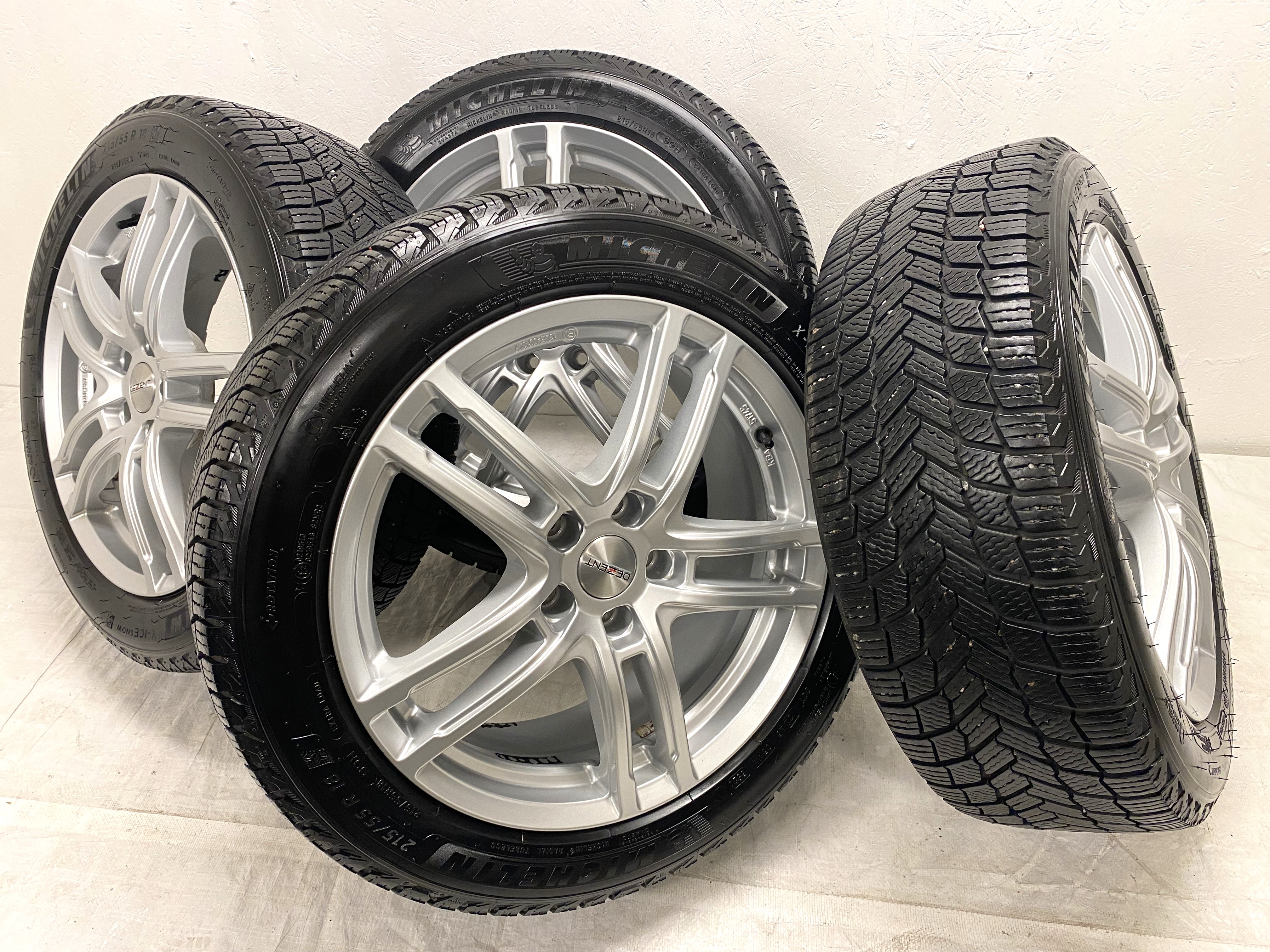 Kompletta Vinterhjul Friktion 4st | 18" DEZENT 5x112 7.5x18 ET50 57.1 | 215/55 R18 99H XL Michelin X-Ice Snow | V35-2020 | 7|7|6.5|6.5 mm