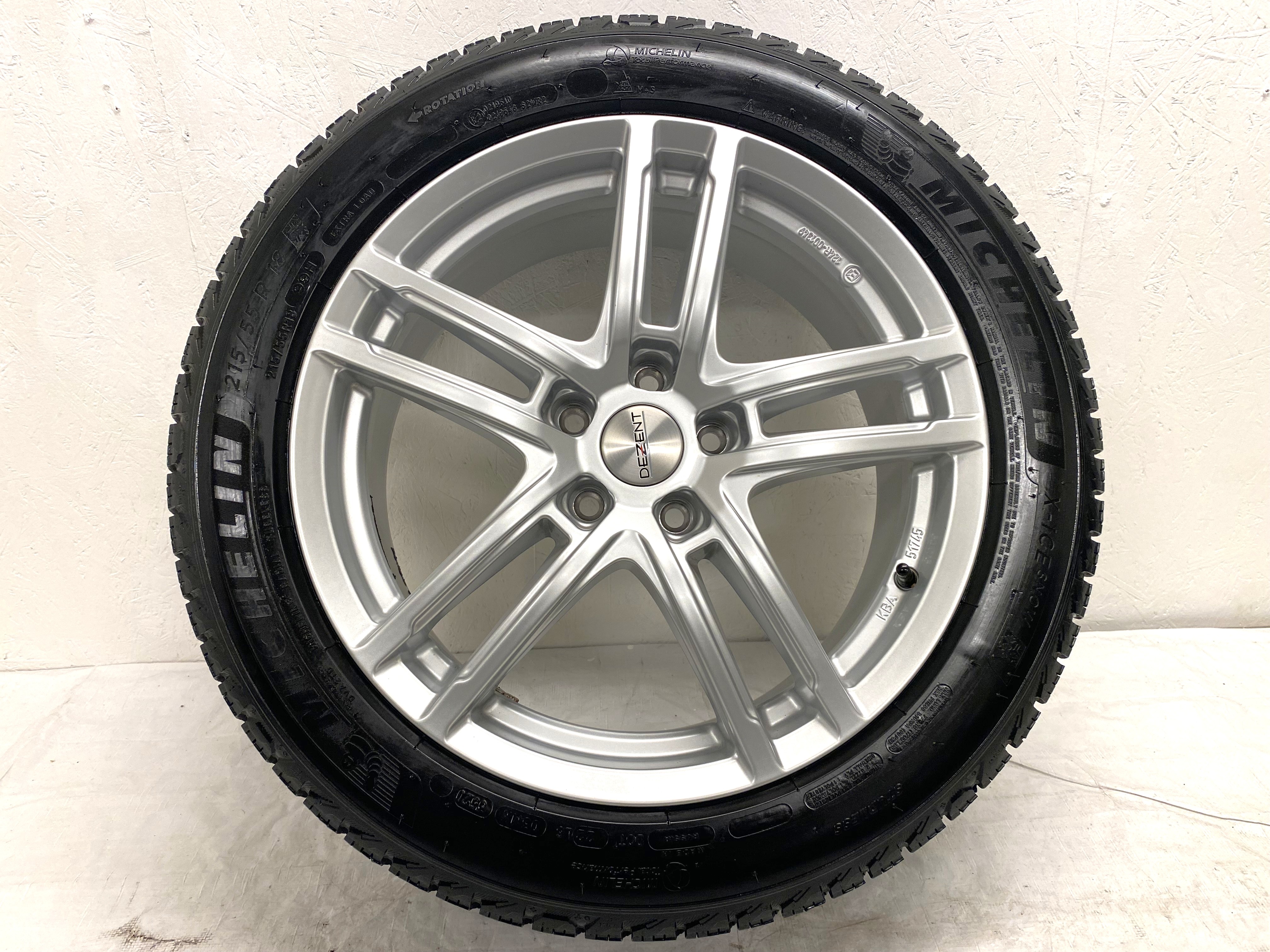 Kompletta Vinterhjul Friktion 4st | 18" DEZENT 5x112 7.5x18 ET50 57.1 | 215/55 R18 99H XL Michelin X-Ice Snow | V35-2020 | 7|7|6.5|6.5 mm - 4
