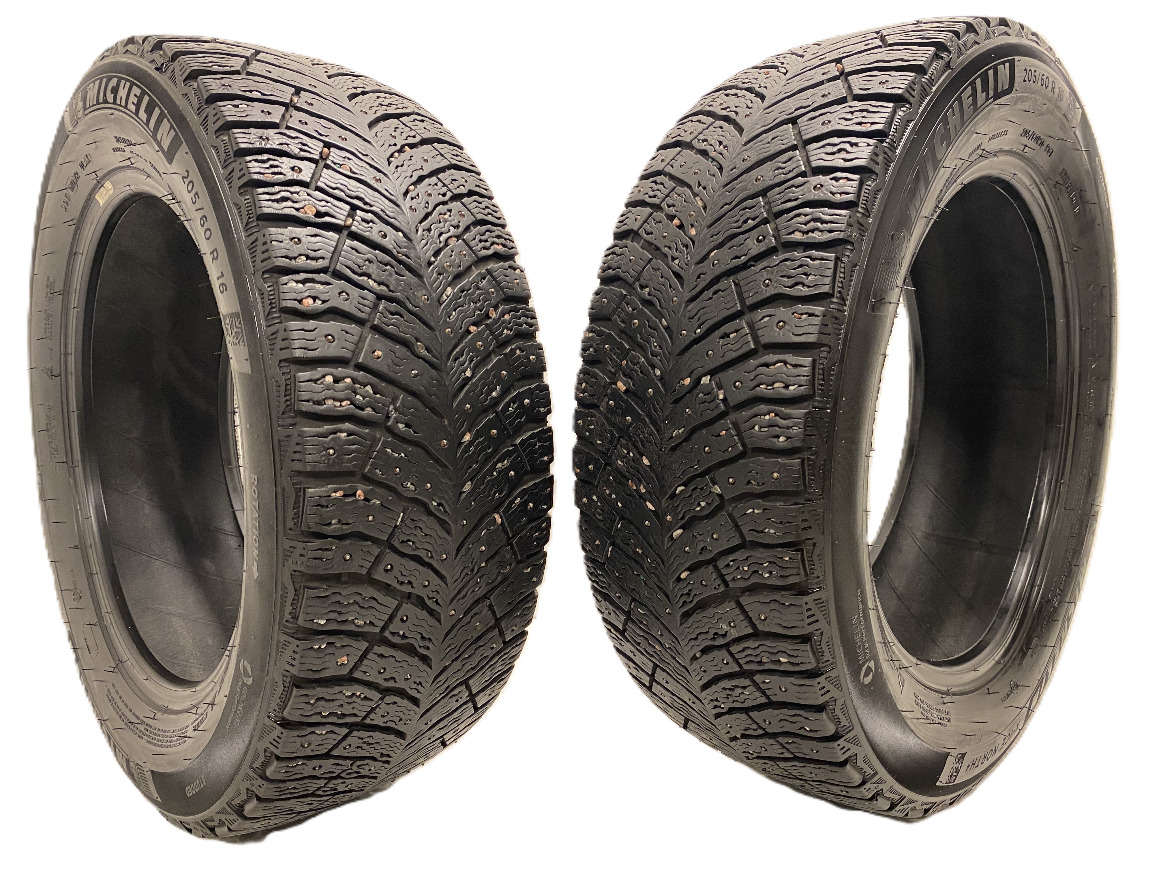 16" BEGAGNADE VINTERDÄCK DUBB | 2 st 205/60 R16 96T XL Michelin X-Ice North 4 | V18-24 | 6.5|6.5 mm | W-1