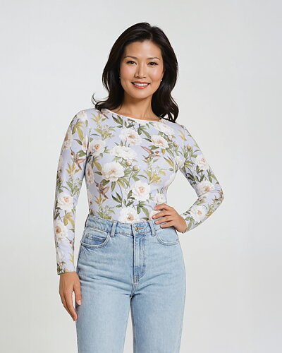 Topp Bella peoni blommig duvblå