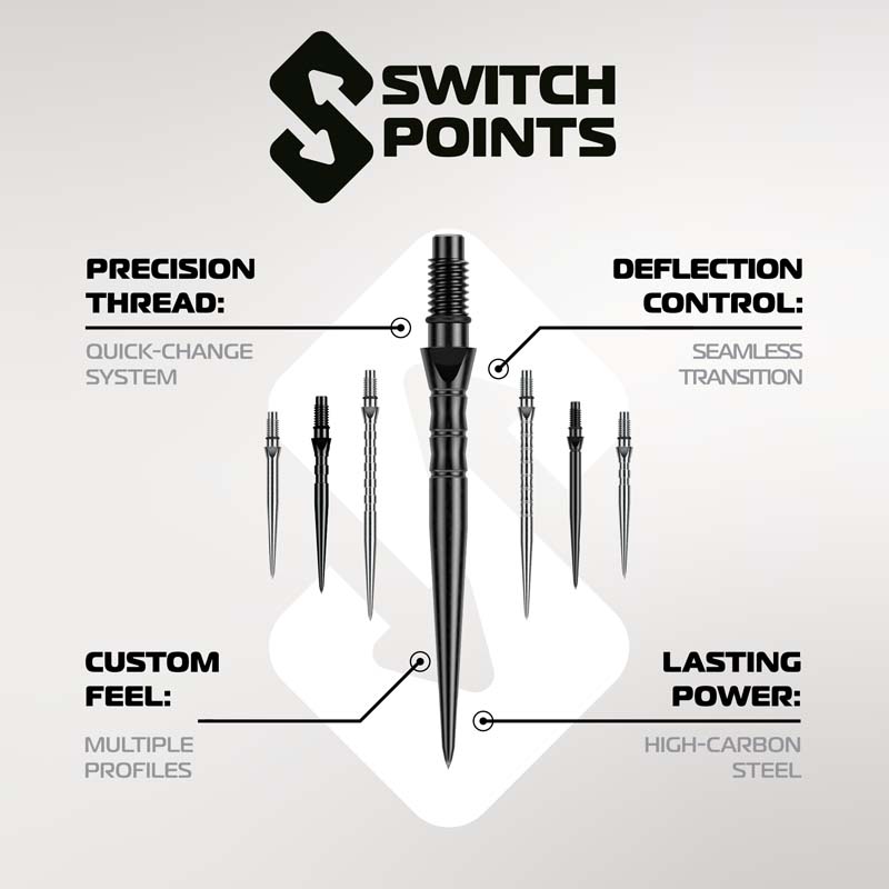 Winmau Switch Point Groove Silver 26mm - 6