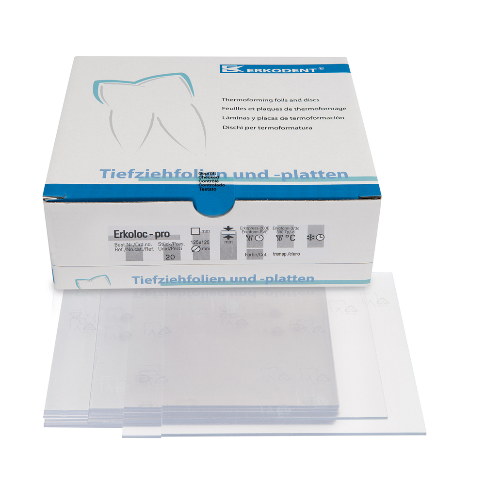 Erkoloc-pro Transparant, Fyrkantiga 125mmx125mm 2mm, 10st.