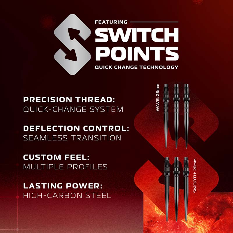 Winmau Fornax Switch Points Parallel 90% 22g - 4