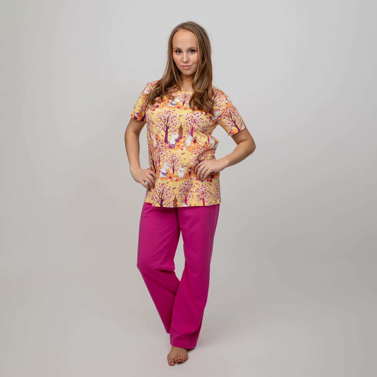 Mumin Dam Pyjamas - Körsbärsblomma Gul - 2