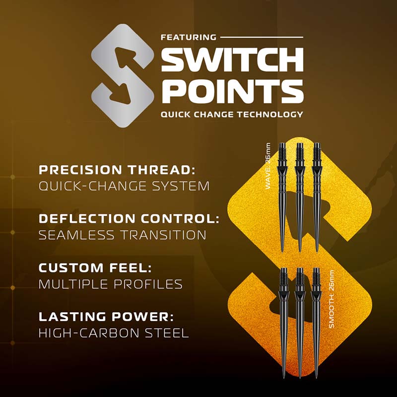 Winmau Exion Switch Points Parallel 90% 23g - 4
