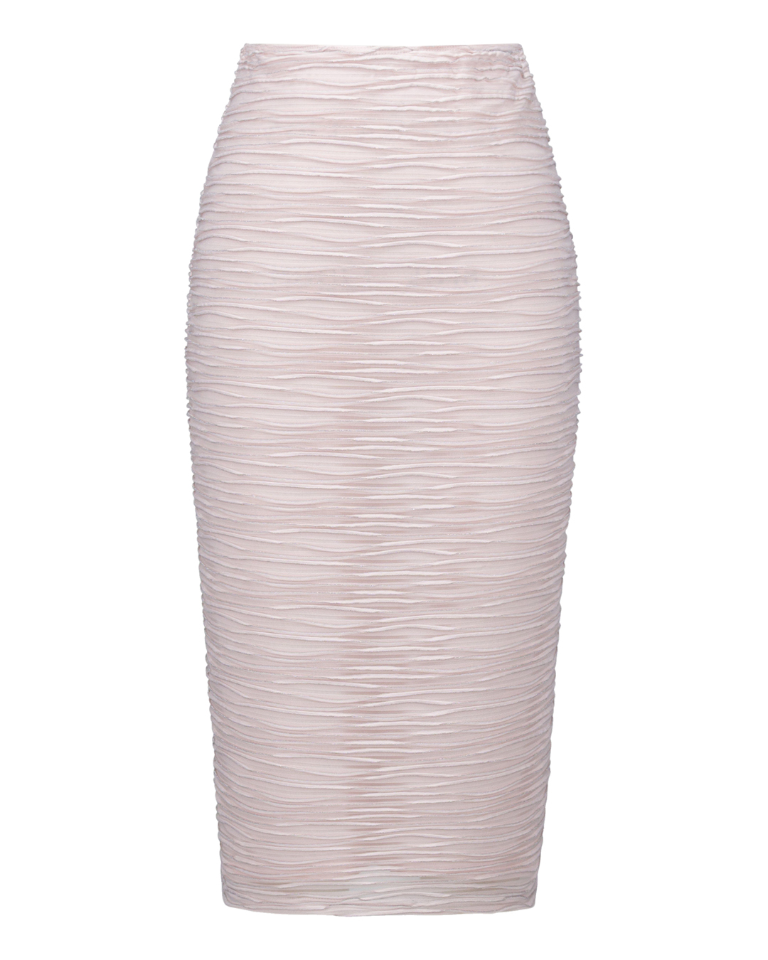 Midikjol med slits bak rosa/silverlurex - 5