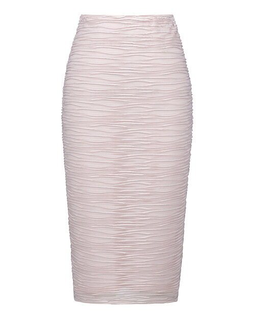 Midikjol med slits bak rosa/silverlurex - 5