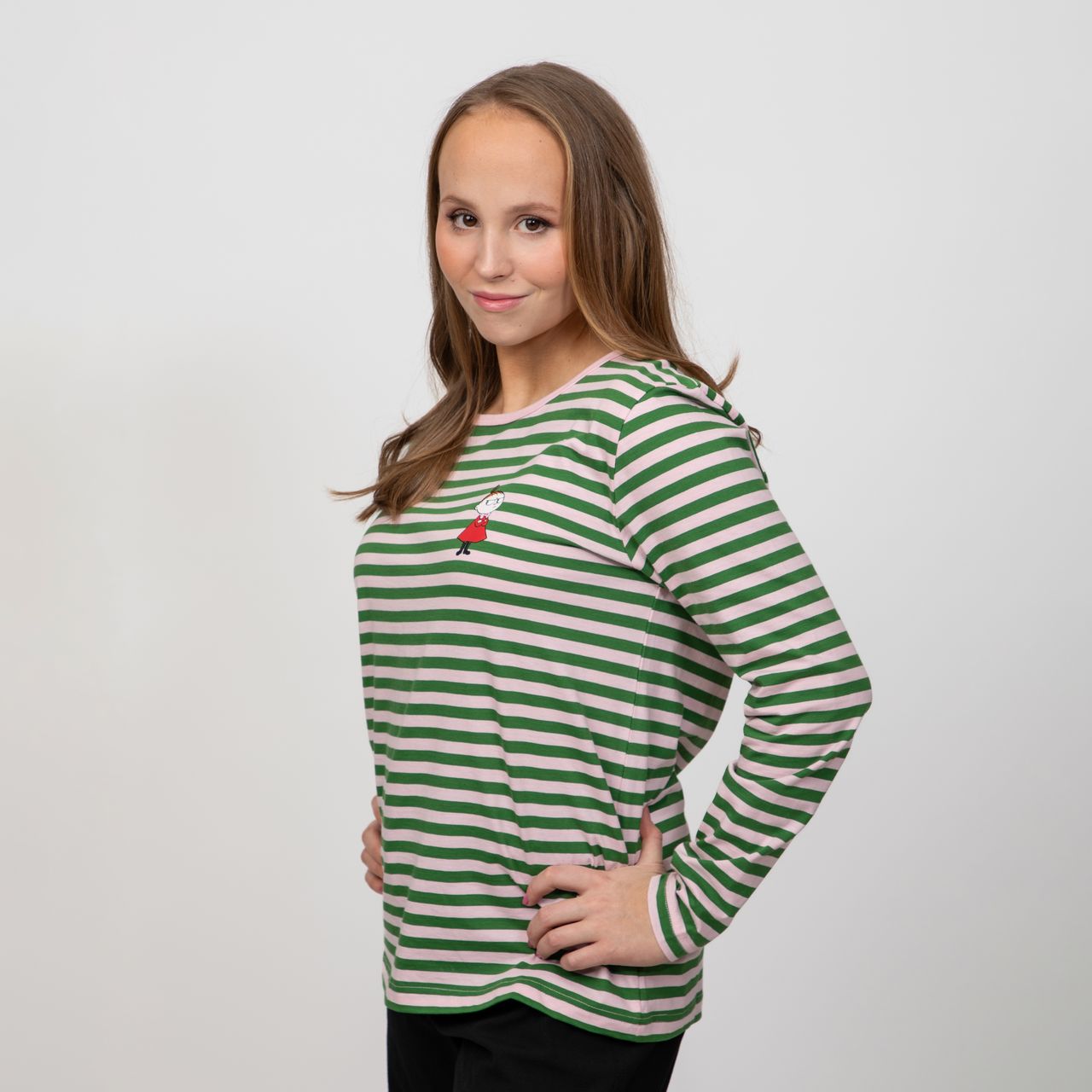 Mumin Dam Trikåtröja - Lilla My Rand Grön - 3