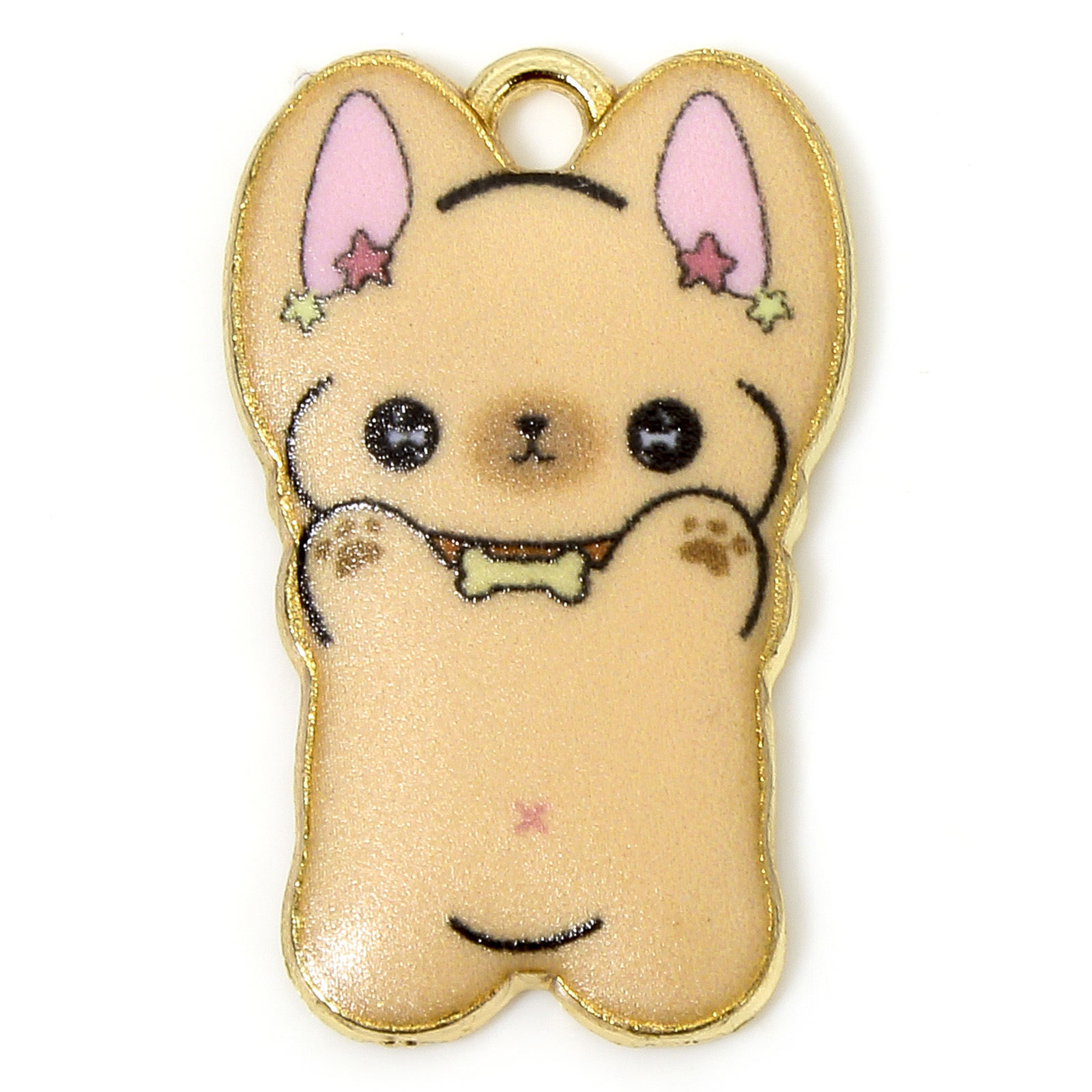 Charm Enameld   dog,  brown