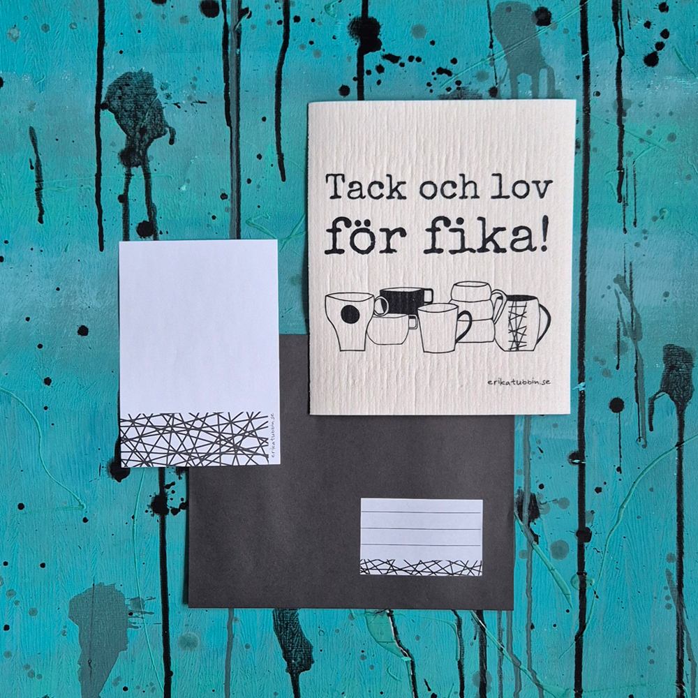 dishcloth letter TACK OCH LOV