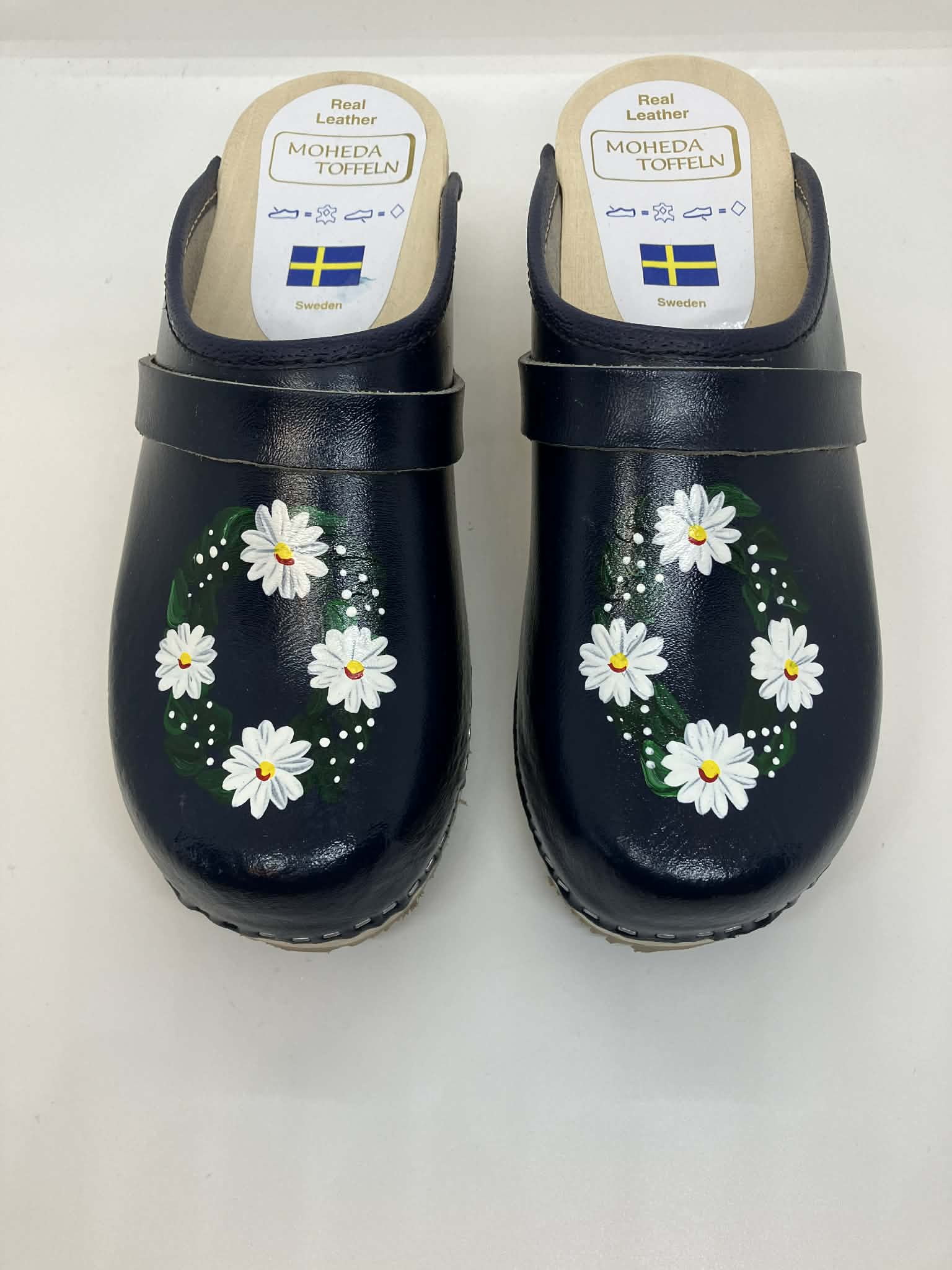 Moheda Trätoffel Blue Blommor