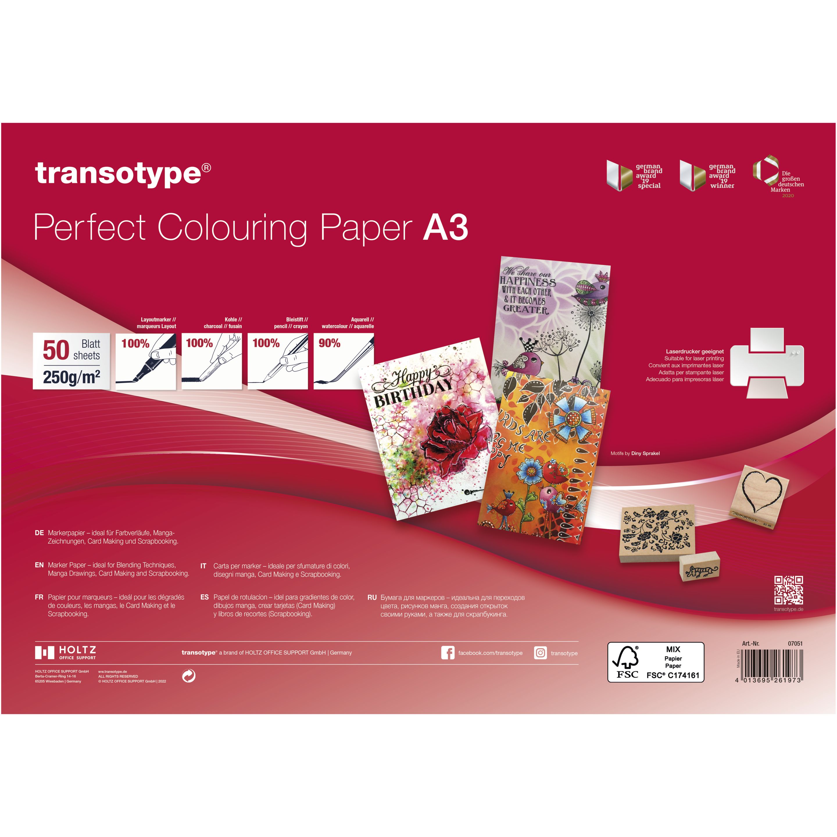 transotype Perfect Colouring Paper – A3, 50 ark
