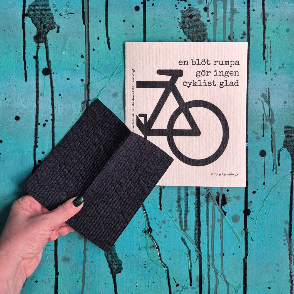 gåvoset 2 trasor: CYKEL + enfärgad svart  - 4