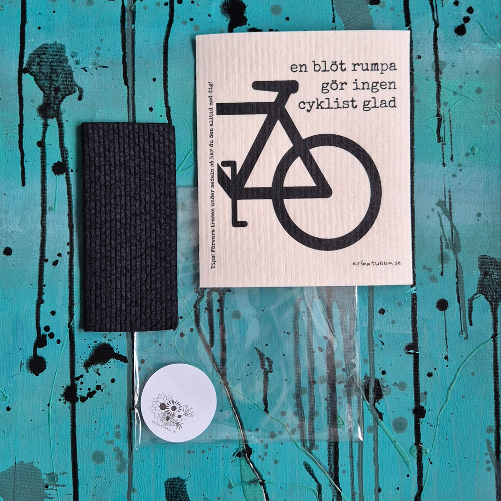 gåvoset 2 trasor: CYKEL + enfärgad svart  - 2