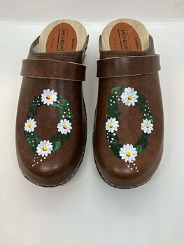 Moheda Trätofflel Antique Blommor