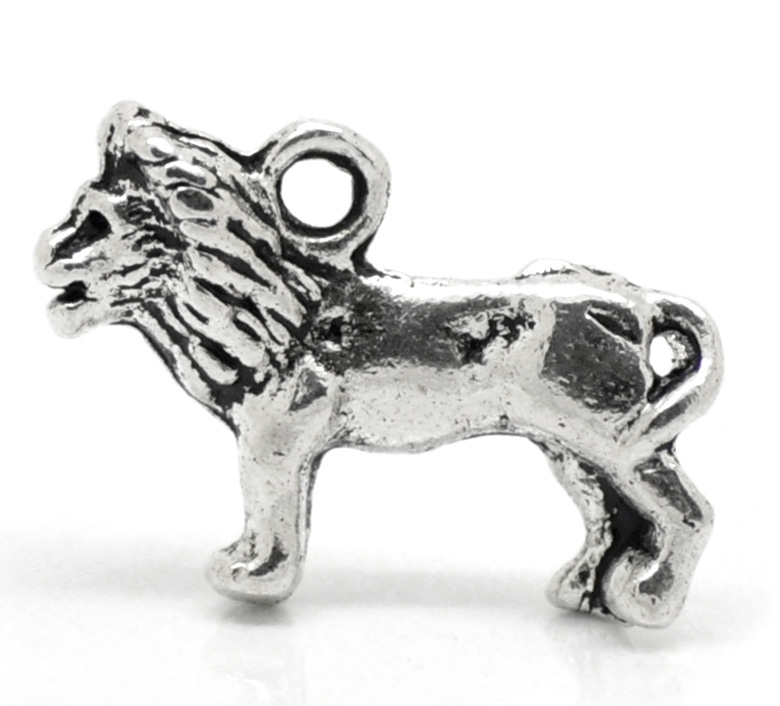 Charm   Lion, 3D silver