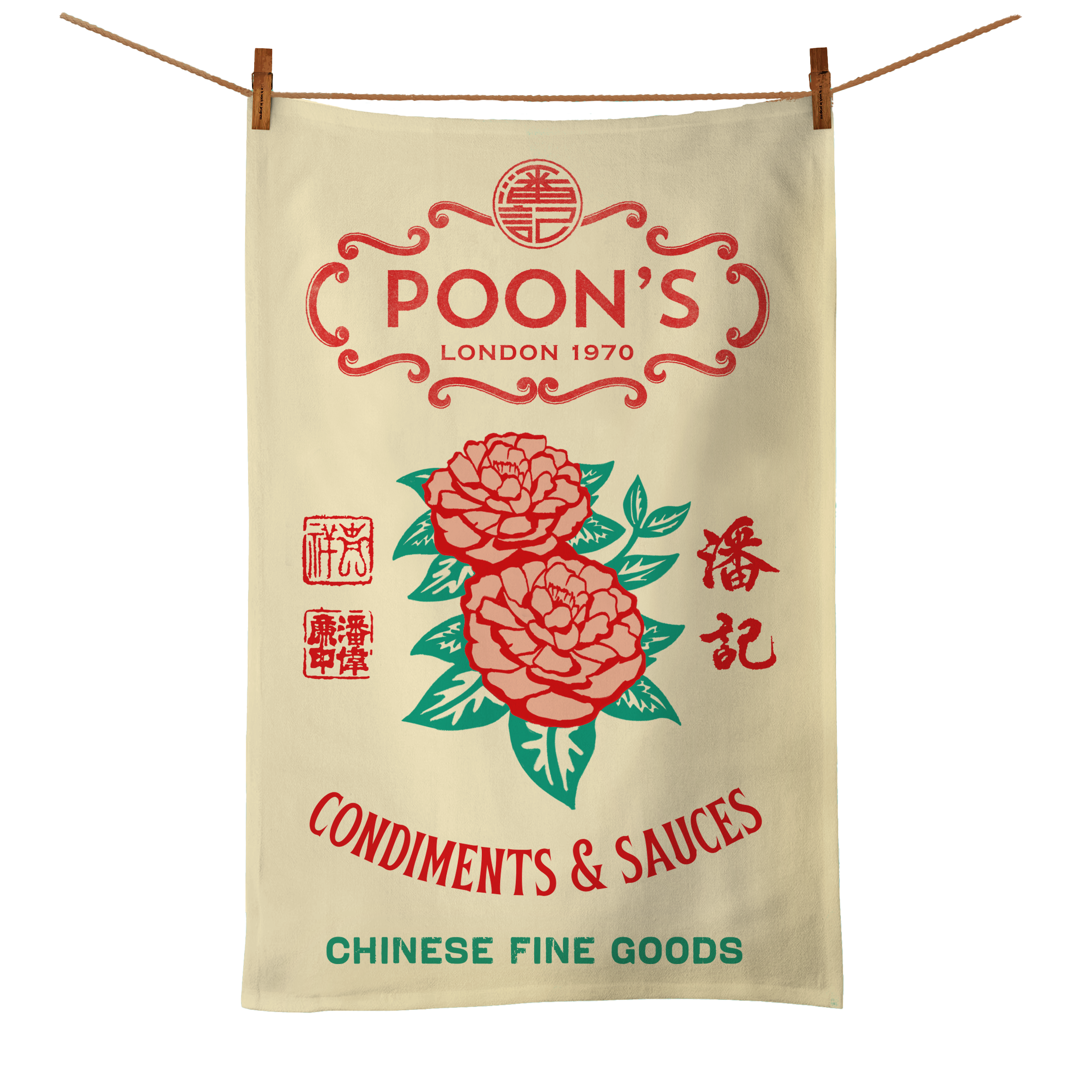 Poon's Tea Towel - Rice Sack Blue