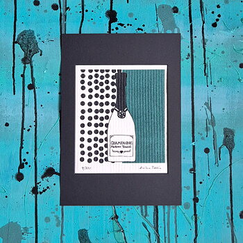 ART cloth MADAME TRASSEL buteljgrön med passepartout - LIMITED EDITION - konstdisktrasa, numrerad och signerad