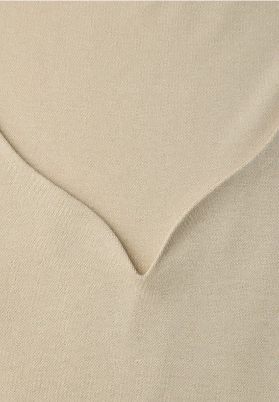 Heart neck Ada T-Shirt Cotton Beige - 5