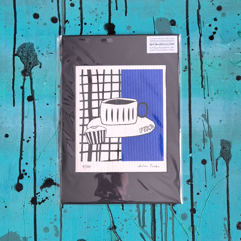 ART cloth FIKA blue with passepartout - LIMITED EDITION - 7