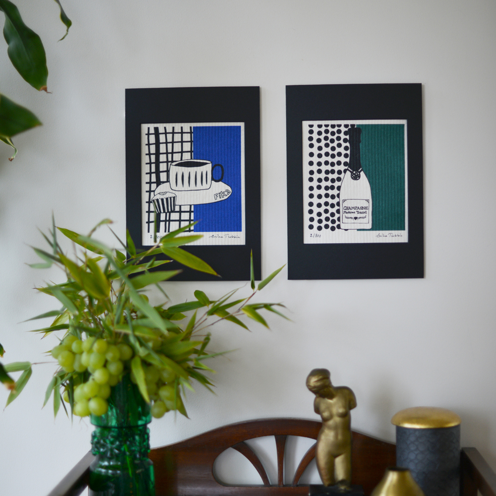 ART cloth FIKA blue with passepartout - LIMITED EDITION - 5