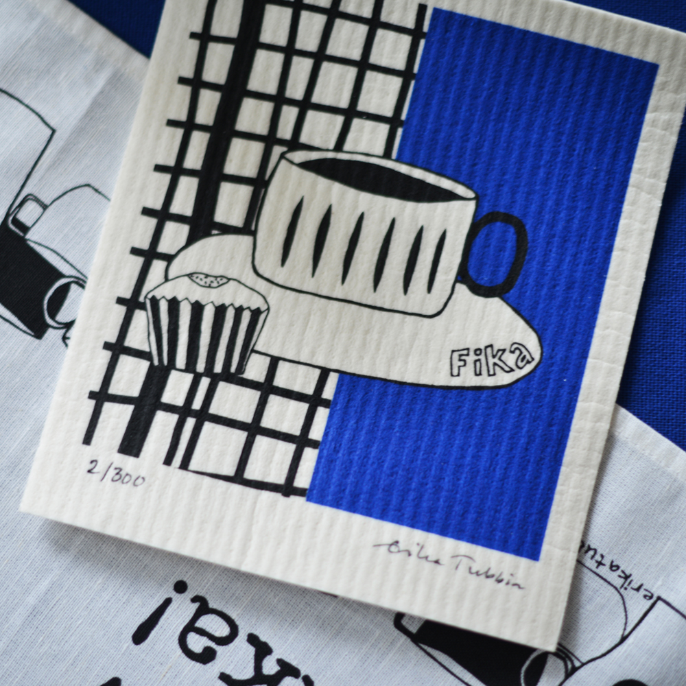ART cloth FIKA blue with passepartout - LIMITED EDITION - 3