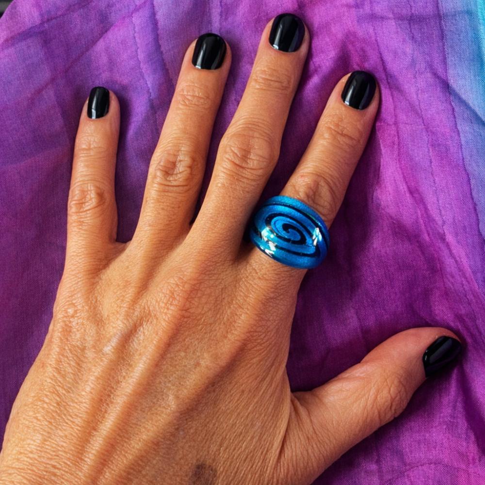 Maffig Turkos Spiral Glasring