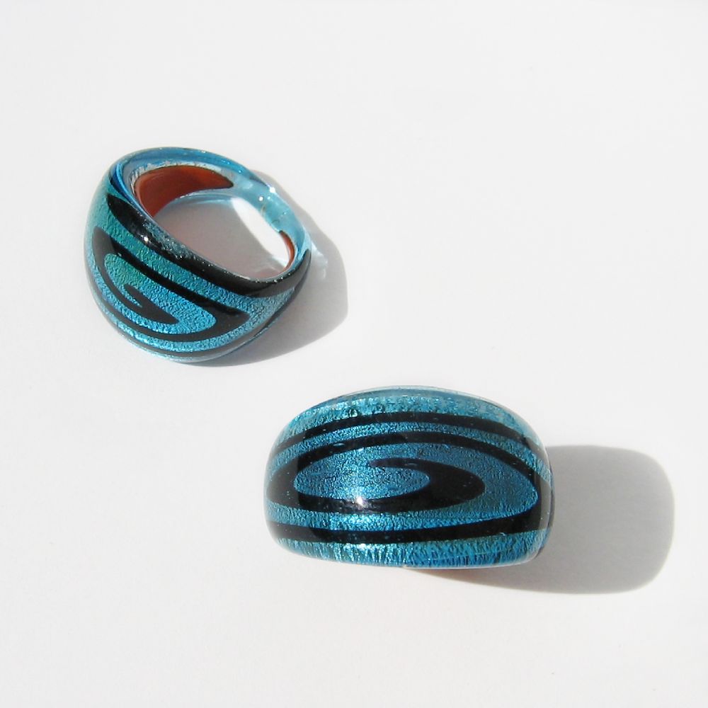 Maffig Turkos Spiral Glasring - 2