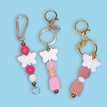 Pärlnyckelring - Fjäril