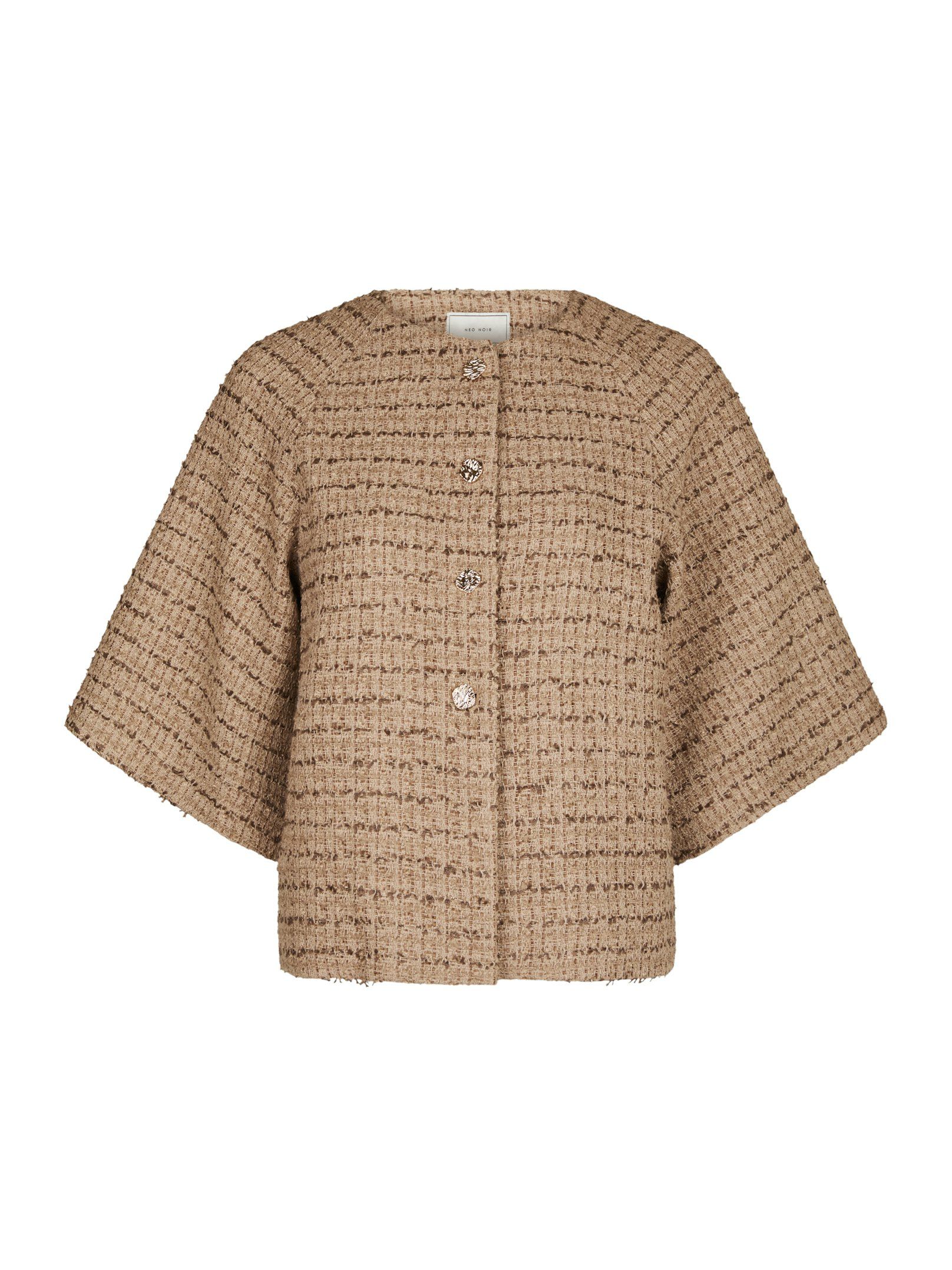 Neo Noir  - Rosella Boucle Mini Jacket Taupe - 5