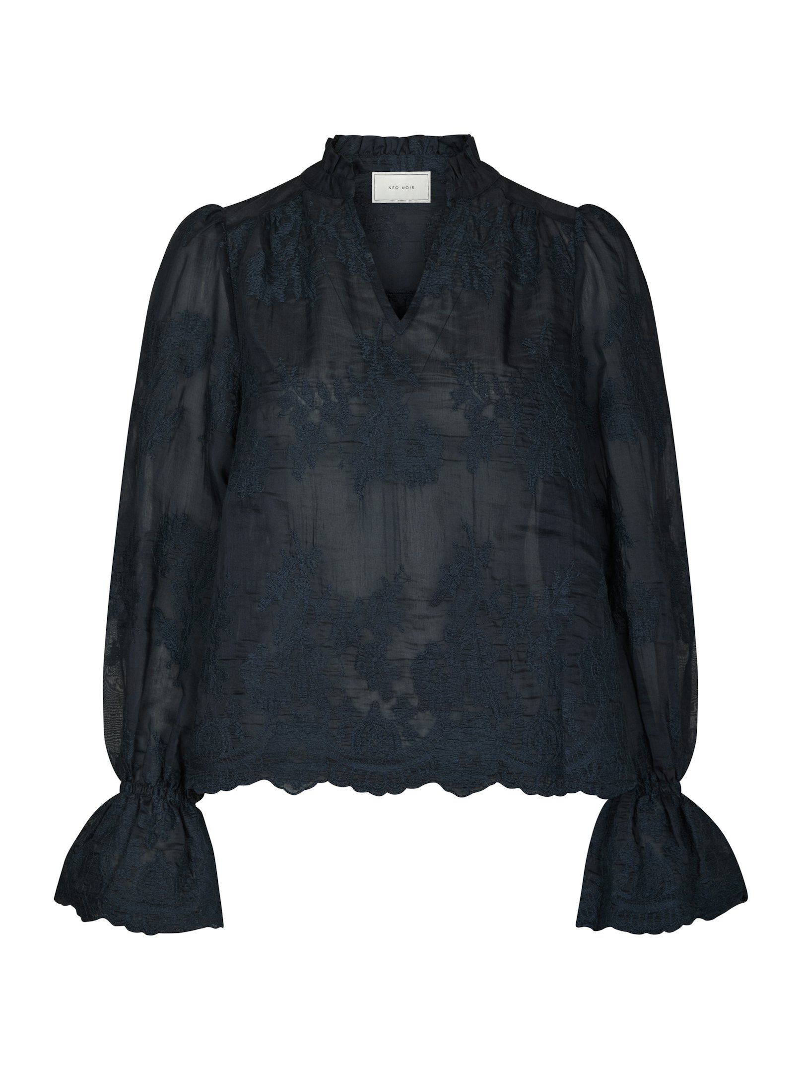 Neo Noir  - Amara Big Embroidery Blouse Navy - 5