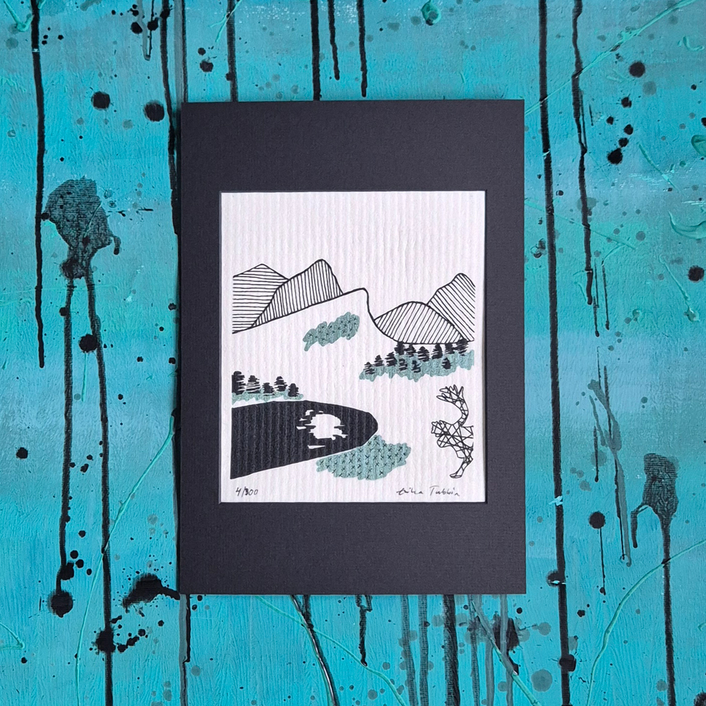 ART cloth MOUNTAINS with passepartout - LIMITED EDITION