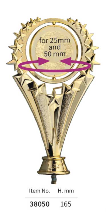 Statyett Guld med stjärnor  168 mm