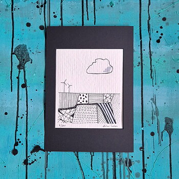 ART cloth FIELDS med passepartout - LIMITED EDITION - konstdisktrasa, numrerad och signerad