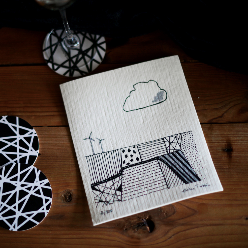 ART cloth FIELDS med passepartout - LIMITED EDITION - konstdisktrasa, numrerad och signerad - 4